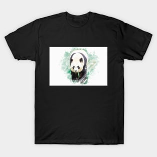 Panda Bear Animal Forest Wildlife China Bamboo Nature Asia Digital Painting T-Shirt